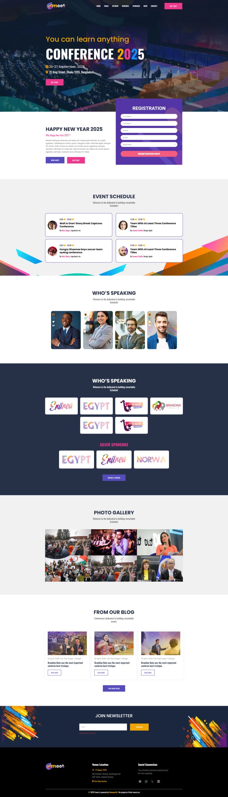 Conference 2025 — Event Registration Page — full page design