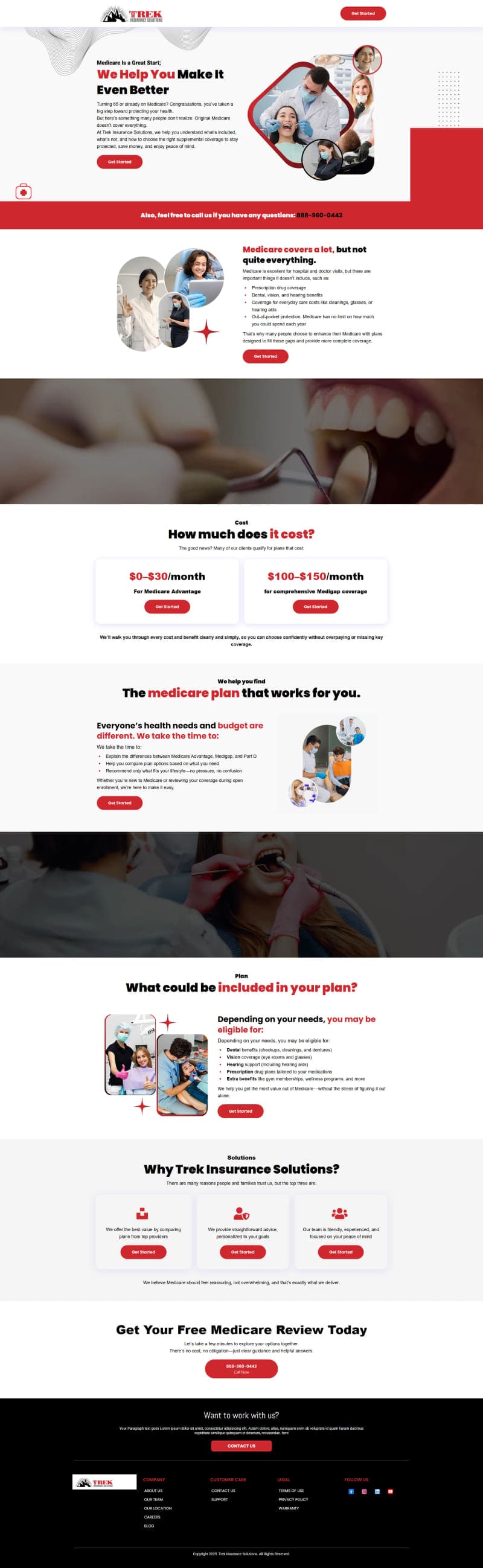 Dental Clinic — New Patient Landing Page — full page design