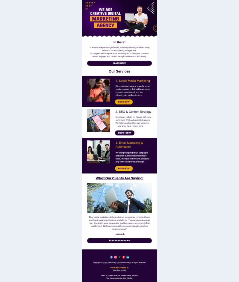 Digital Marketing — Campaign Email Template — full page design
