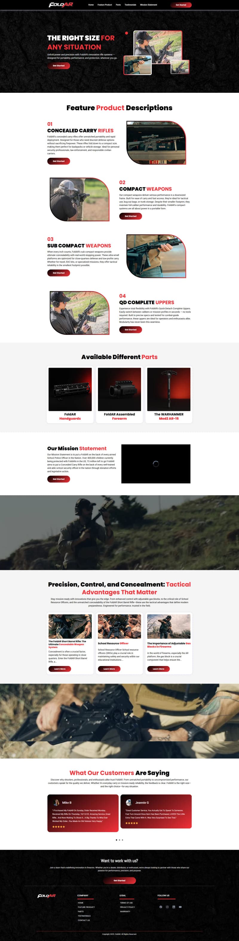 The Right Size For Any Situation — Scalable Service Page — full page design