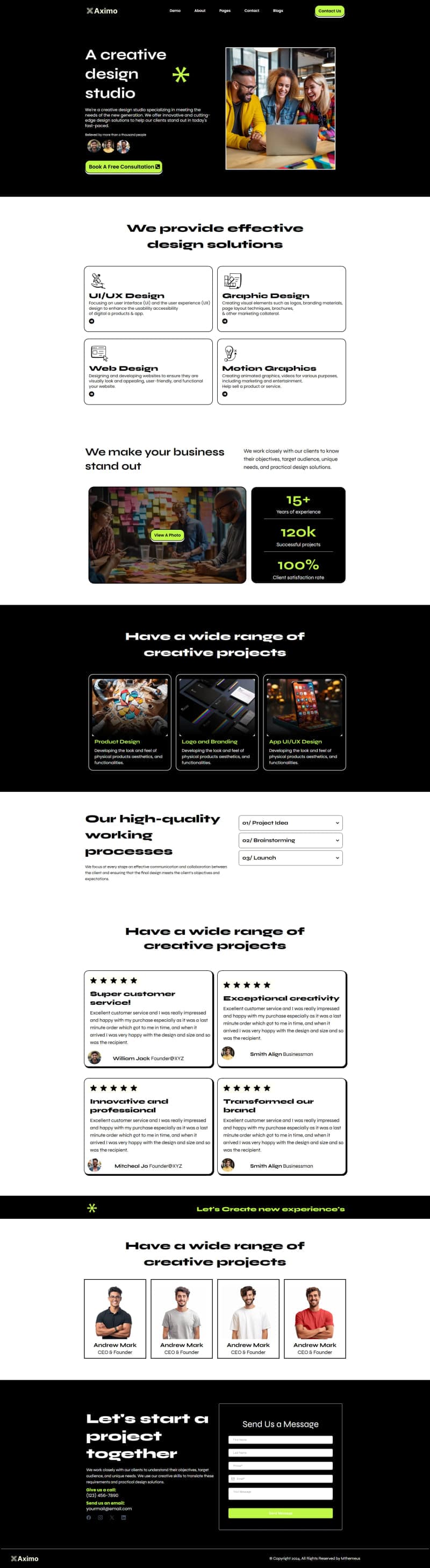 Digital Marketing — Creative Studio Site — full page design
