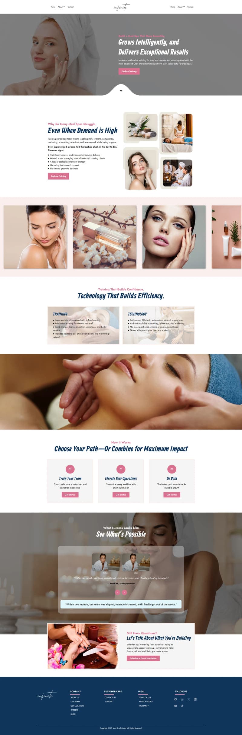 MedSpa — Treatment & Booking Site — full page design