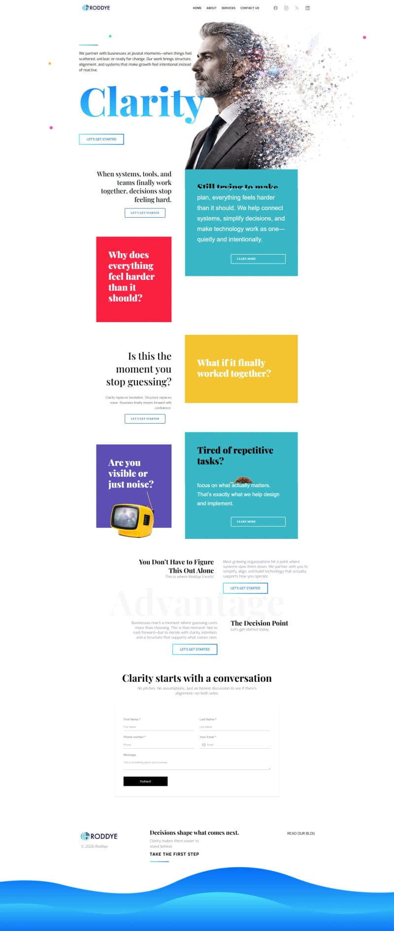 Roddye Communications — Strategy Consultancy — full page design